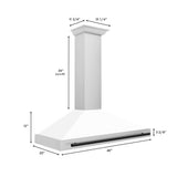 48'' Autograph Edition Stainless Steel Range Hood with White Matte Shell and Champagne Bronze Accents