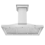 Convertible Vent Wall Mount Range Hood in Stainless Steel with Crown Molding (KBCRN)
