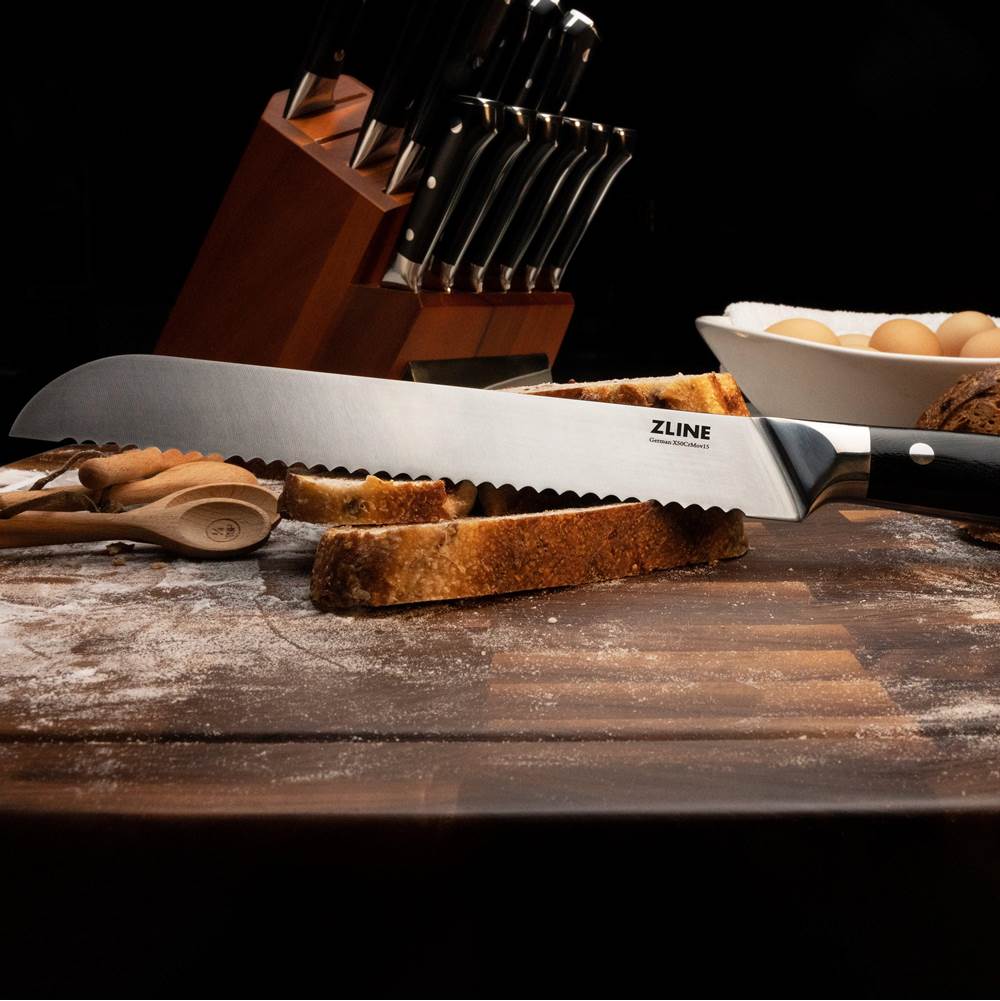 15-Piece Professional German Steel Kitchen Knife Block Set