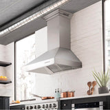 60'' Professional Wall Mount Range Hood in Stainless Steel with Built-in CrownSound Bluetooth Speakers