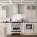 Autograph Edition 30'' 4.0 cu.' Dual Fuel Range with Gas Stove and Electric Oven in DuraSnow Stainless Steel with Champagne Bronze Accents