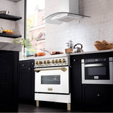 Autograph Edition 36'' 4.6 cu.' Dual Fuel Range with Gas Stove and Electric Oven in DuraSnow Stainless Steel with WM Door and CB Accents