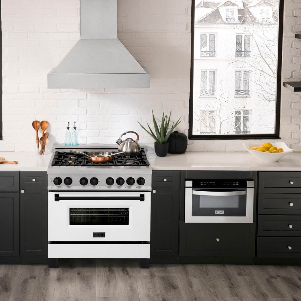 Autograph Edition 36'' 4.6 cu.' Dual Fuel Range with Gas Stove and Electric Oven in DuraSnow Stainless Steel with WM Door and CB Accents