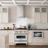 Autograph Edition 30'' 4.0 cu.' Dual Fuel Range with Gas Stove and Electric Oven in Stainless Steel with Champagne Bronze Accents