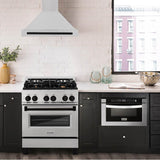 30'' Autograph Edition DuraSnow Stainless Steel Range Hood with DuraSnow Stainless Steel Shell and Champagne Bronze Handle