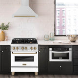 30'' Autograph Edition Stainless Steel Range Hood with Stainless Steel Shell and Champagne Bronze Accents
