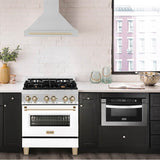 30'' Autograph Edition Stainless Steel Range Hood with Stainless Steel Shell and Champagne Bronze Accents