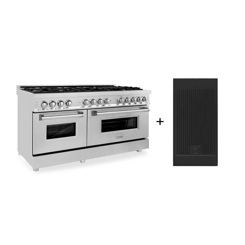 Z-Line - 60'' 7.4 cu. ft. Electric Oven and Gas Cooktop Dual Fuel Range with Griddle in Stainless Steel