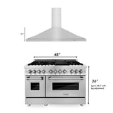 48'' Kitchen Package with Stainless Steel Dual Fuel Range and Convertible Vent Range Hood