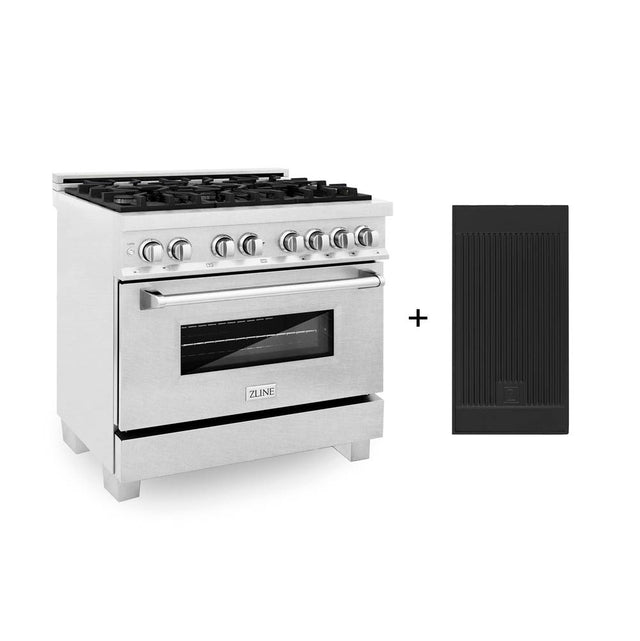 Z-Line - 48'' 6.0 cu. ft. Electric Oven and Gas Cooktop Dual Fuel Range with Griddle in Fingerprint Resistant Stainless