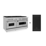 Z-Line - 60'' 7.4 cu. ft. Electric Oven and Gas Cooktop Dual Fuel Range with Griddle in Fingerprint Resistant Stainless