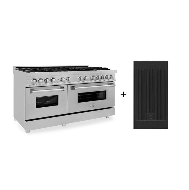 Z-Line - 60'' 7.4 cu. ft. Electric Oven and Gas Cooktop Dual Fuel Range with Griddle in Fingerprint Resistant Stainless