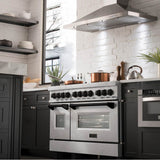 Autograph Edition 48'' 6.0 cu.' Dual Fuel Range with Gas Stove and Electric Oven in DuraSnow Stainless Steel with Champagne Bronze Accents