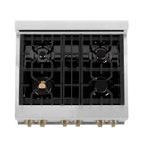 Autograph Edition 24'' 2.8 cu.' Dual Fuel Range with Gas Stove and Electric Oven in Stainless Steel with White Matte Door and CB Accents
