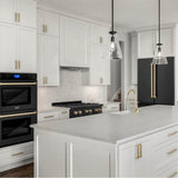 36'' Autograph Edition 22.5 cu. ft Freestanding French Door Refrigerator with Ice Maker in Fingerprint Resistant Black Stainless Steel with Gold Accents (RFMZ-36-BS-G)