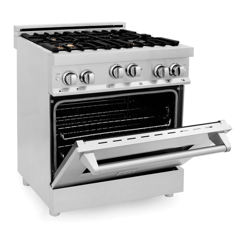 30'' All Gas Range in Stainless Steel with Brass Burners