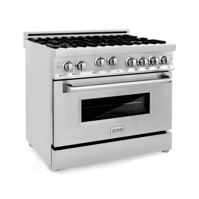 Z-Line - 36'' All Gas Range in Stainless Steel with Brass Burners - Stainless Steel