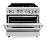 36'' All Gas Range in Stainless Steel with Brass Burners