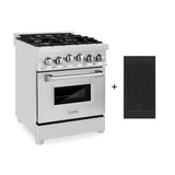 Z-Line - 24'' 2.8 cu. ft. Gas Oven and Gas Cooktop Range with Griddle and Brass Burners in Stainless Steel
