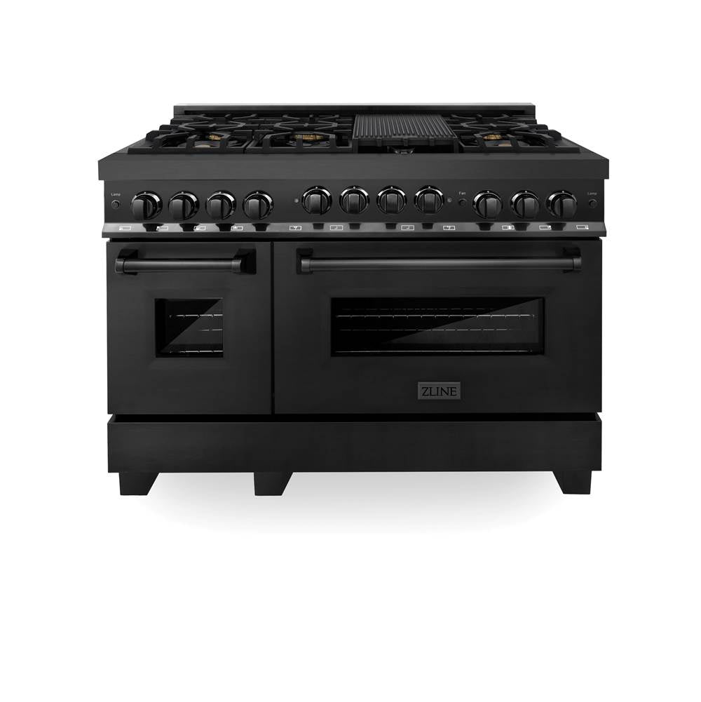 Z-Line - 48'' 6.0 cu.' Range with Gas Stove and Gas Oven in Black Stainless Steel - Black Stainless Steel