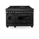 Z-Line - 48'' 6.0 cu.' Range with Gas Stove and Gas Oven in Black Stainless Steel - Black Stainless Steel