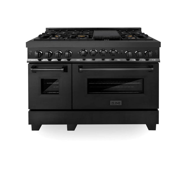 Z-Line - 48'' 6.0 cu.' Range with Gas Stove and Gas Oven in Black Stainless Steel - Black Stainless Steel
