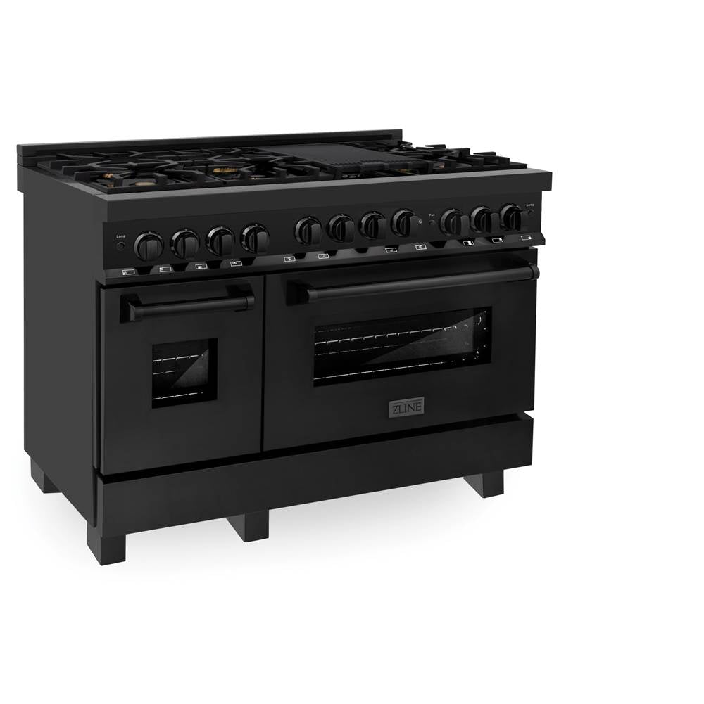 48'' 6.0 cu.' Range with Gas Stove and Gas Oven in Black Stainless Steel