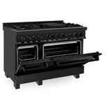 48'' 6.0 cu.' Range with Gas Stove and Gas Oven in Black Stainless Steel