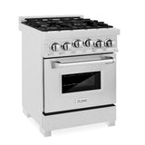 24'' 2.8 cu.' Range with Gas Stove and Gas Oven in DuraSnow Stainless Steel with Brass Burners