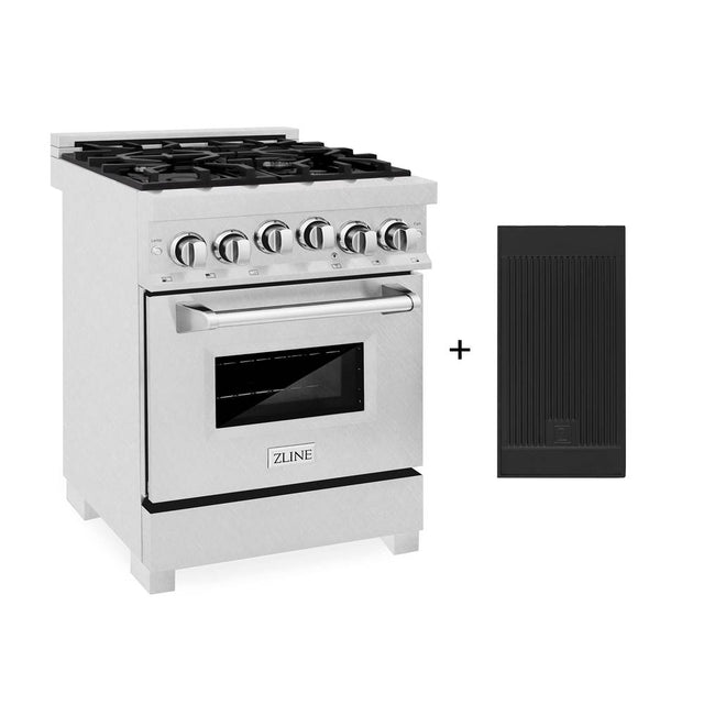 Z-Line - 24'' 2.8 cu. ft. Gas Oven and Gas Cooktop Range with Griddle in Fingerprint Resistant Stainless Steel