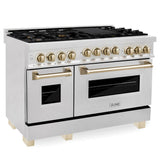 Z-Line - Autograph Edition 48'' 6.0 cu.' Range with Gas Stove and Gas Oven in DuraSnow Stainless Steel with Matte Black Accents - Matte Black