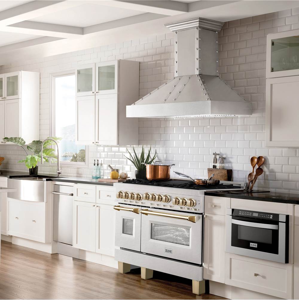 48'' 6.0 cu.' Range with Gas Stove and Gas Oven in DuraSnow Stainless Steel with Champagne Bronze Accents