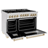 48'' 6.0 cu.' Range with Gas Stove and Gas Oven in DuraSnow Stainless Steel with Champagne Bronze Accents