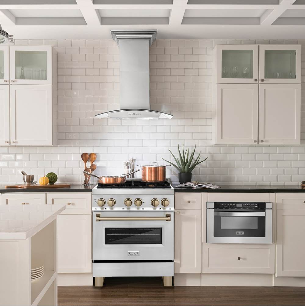 Autograph Edition 30'' 4.0 cu.' Range with Gas Stove and Gas Oven in Stainless Steel with Champagne Bronze Accents