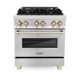 Autograph Edition 30'' 4.0 cu.' Range with Gas Stove and Gas Oven in Stainless Steel with Champagne Bronze Accents