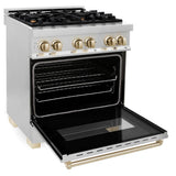 Autograph Edition 30'' 4.0 cu.' Range with Gas Stove and Gas Oven in Stainless Steel with Champagne Bronze Accents