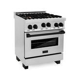 Z-Line - Autograph Edition 30'' 4.0 cu.' Range with Gas Stove and Gas Oven in Stainless Steel with Matte Black Accents - Matte Black
