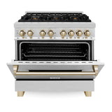Autograph Edition 36'' 4.6 cu.' Range with Gas Stove and Gas Oven in Stainless Steel with Champagne Bronze Accents