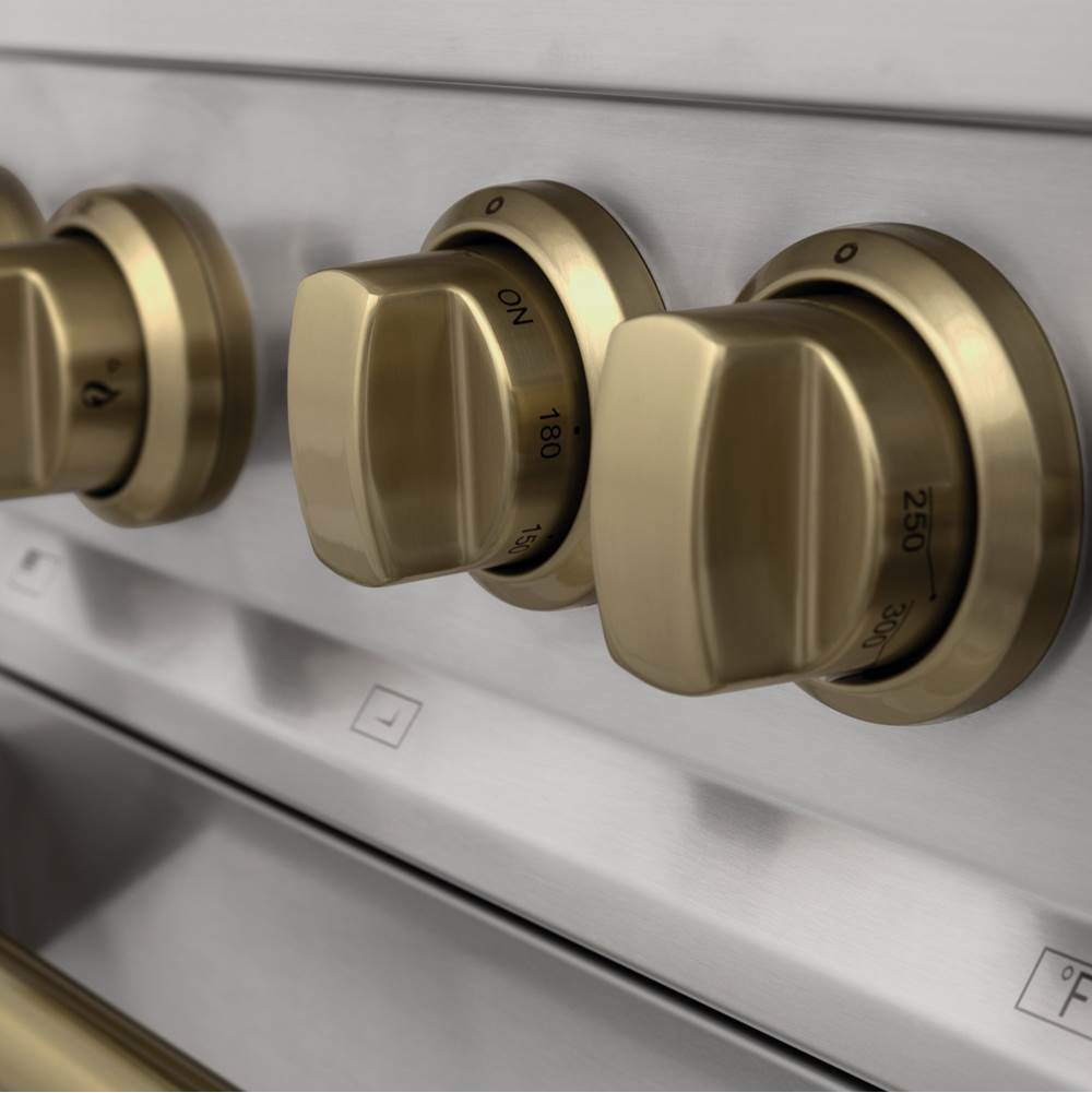 Autograph Edition 48'' 6.0 cu.' Range with Gas Stove and Gas Oven in Stainless Steel with Champagne Bronze Accents