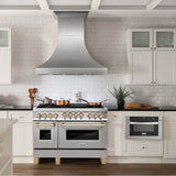 Autograph Edition 48'' 6.0 cu.' Range with Gas Stove and Gas Oven in Stainless Steel with Champagne Bronze Accents