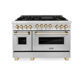 Autograph Edition 48'' 6.0 cu.' Range with Gas Stove and Gas Oven in Stainless Steel with Champagne Bronze Accents