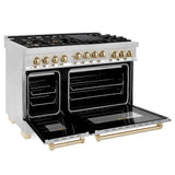 Autograph Edition 48'' 6.0 cu.' Range with Gas Stove and Gas Oven in Stainless Steel with Champagne Bronze Accents