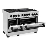 Autograph Edition 48'' 6.0 cu.' Range with Gas Stove and Gas Oven in Stainless Steel with Champagne Bronze Accents