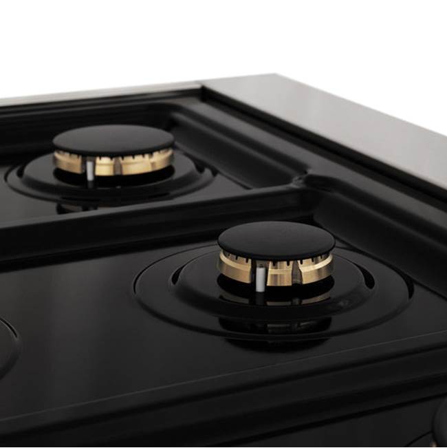 Autograph Edition 30'' 4.0 cu.' Range with Gas Stove and Gas Oven in Stainless Steel with White Matte Door and Champagne Bronze Accents