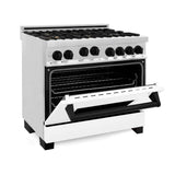 Autograph Edition 36'' 4.6 cu.' Range with Gas Stove and Gas Oven in Stainless Steel with White Matte Door and Champagne Bronze Accents