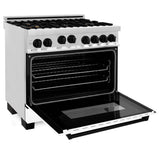 Autograph Edition 36'' 4.6 cu.' Range with Gas Stove and Gas Oven in Stainless Steel with White Matte Door and Champagne Bronze Accents