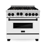 Autograph Edition 36'' 4.6 cu.' Range with Gas Stove and Gas Oven in Stainless Steel with White Matte Door and Champagne Bronze Accents