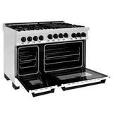 Autograph Edition 48'' 6.0 cu.' Range with Gas Stove and Gas Oven in Stainless Steel with White Matte Door and Champagne Bronze Accents