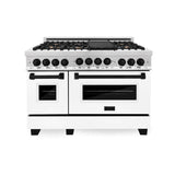 Autograph Edition 48'' 6.0 cu.' Range with Gas Stove and Gas Oven in Stainless Steel with White Matte Door and Champagne Bronze Accents