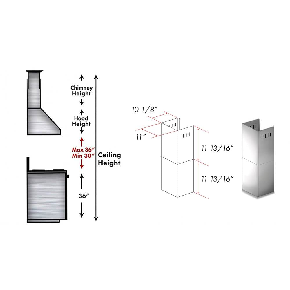 2-12 in. Alpine Short Chimney Pieces for 7 ft. to 8 ft. Ceilings (SK-ALP70WL)